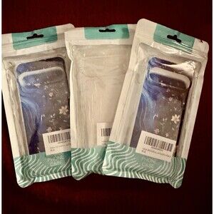 Pixel 9 Pro Case Lot of 3 2 blue flower patterned and 1 clear New in Bags